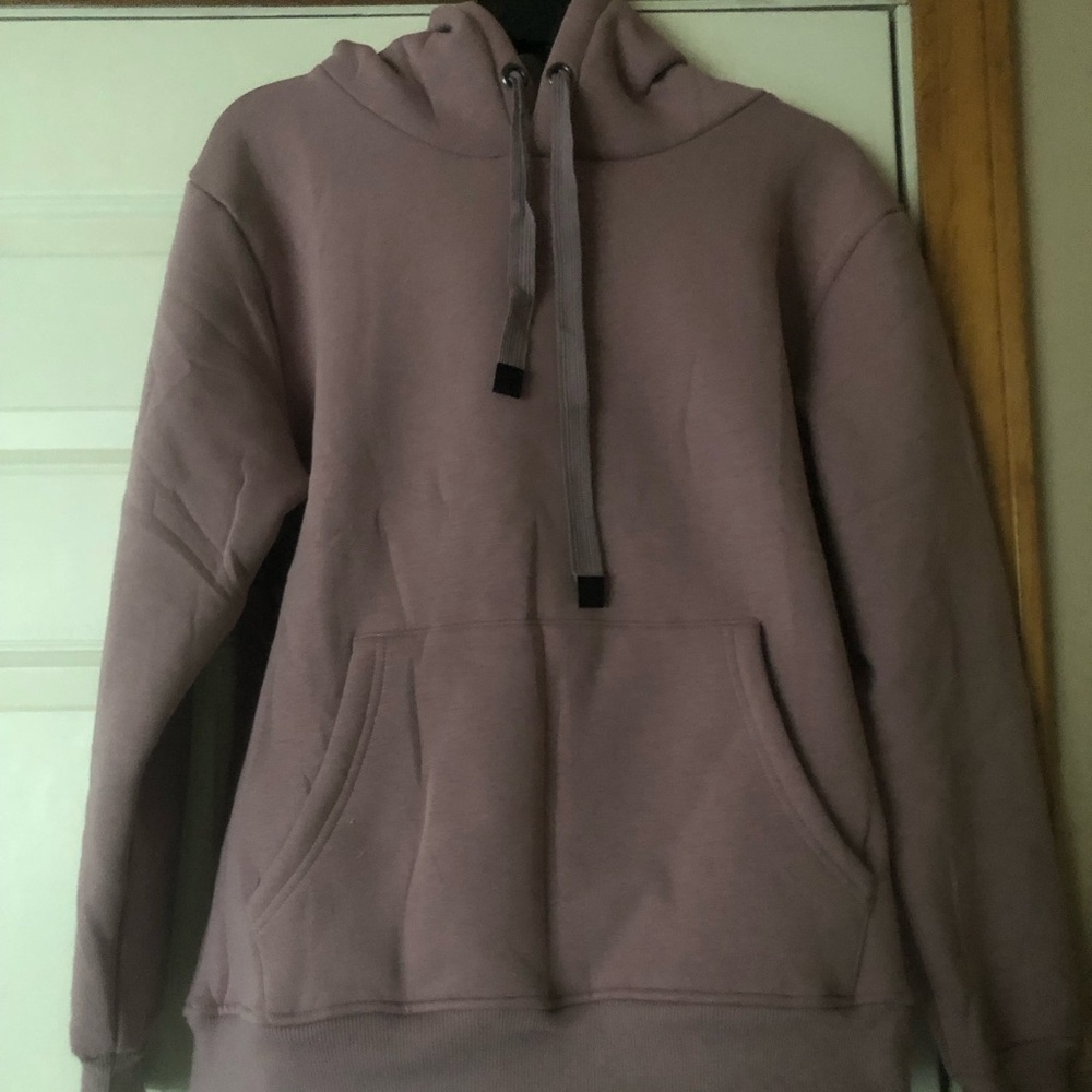 Mauve Sherpa Hoodie with Front Pocket